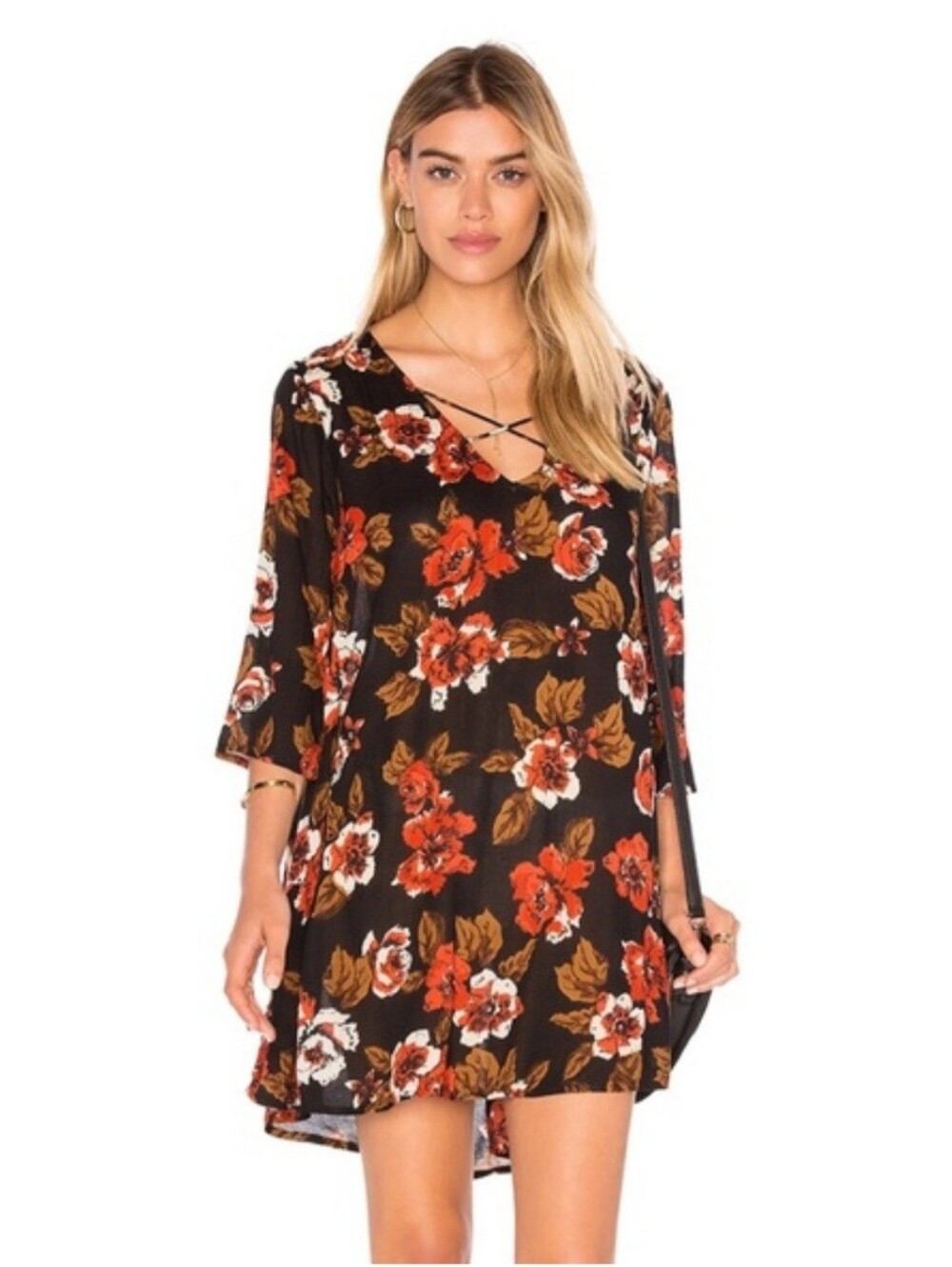 Amuse Society Black Floral Casyn Dress